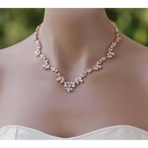 14K Gold Plated Floral Leaf Necklace